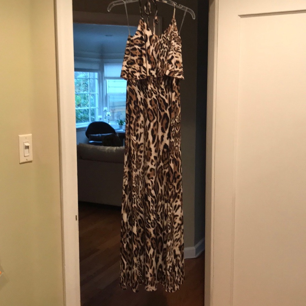 Veronica M. Leopard Print Maxi Dress. Never Worn!